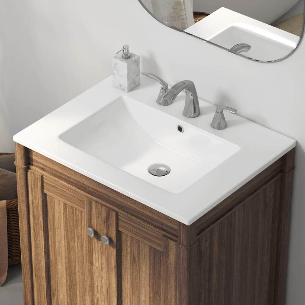 Tucson 24" W x 18" D Vitreous China Vanity Top Sink in White (Sink Only, w/o Vanity)