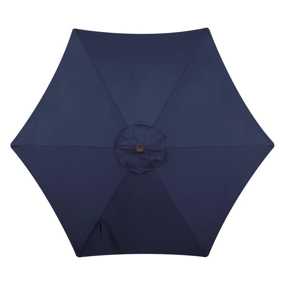 Arlmont & Co. Teretha 9 ft. Classic Cottage Tassel Market Patio Umbrella with Auto-Tilt, Crank, and UV Protection