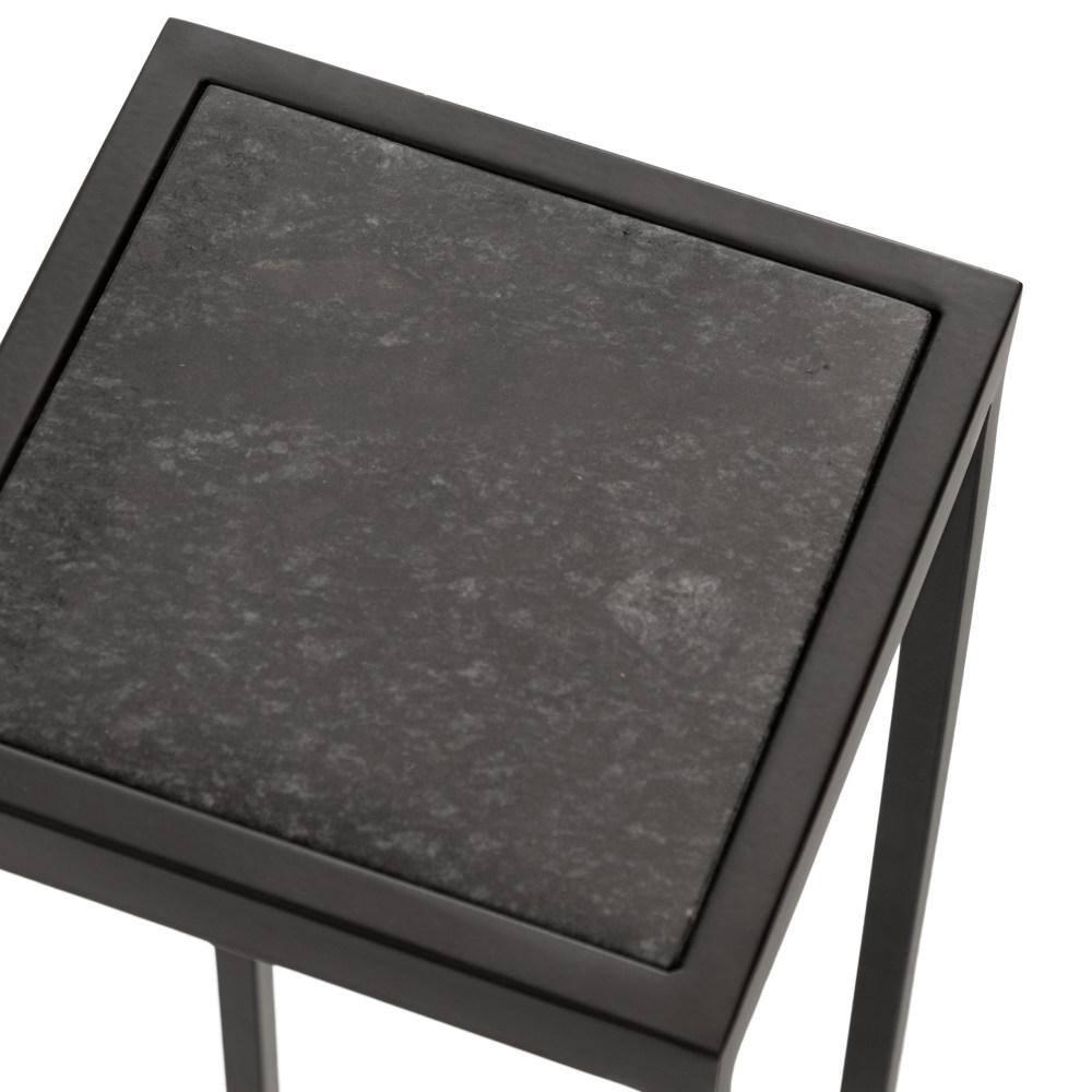 Kate and Laurel Jaspur Square Metal Drink Table, 7x7x21, Black