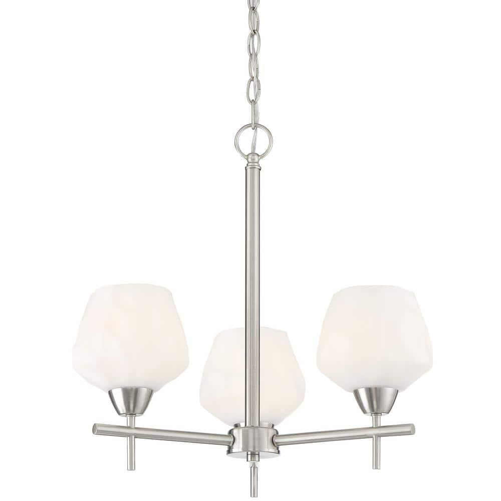 3 Light Chandelier-Brushed Nickel Finish    -Traditional Installation Minka Lavery 2173-84