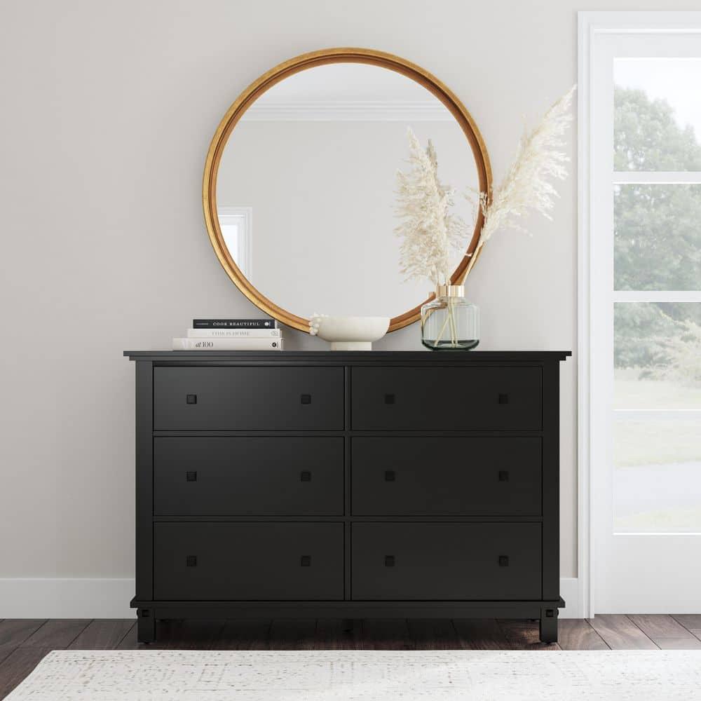 homestyles Oak Park Black Wood Dresser