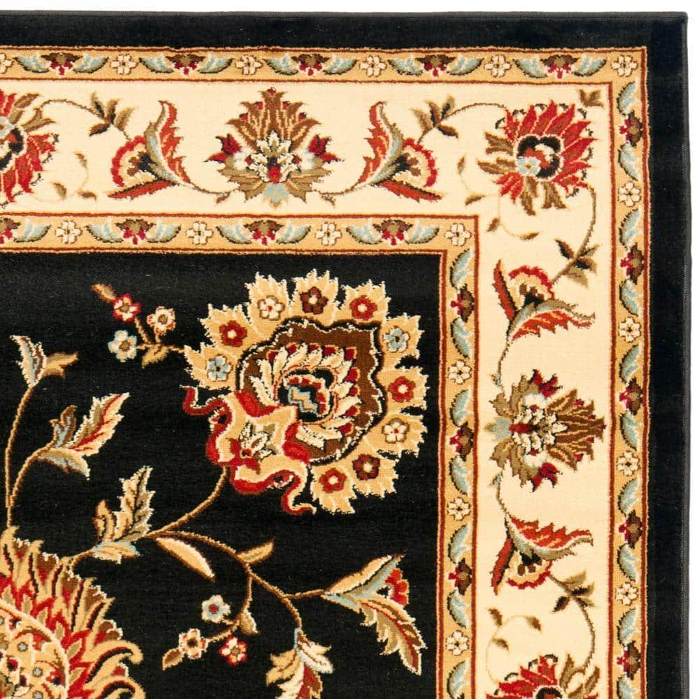 Lyndhurst LNH555 Power Loomed Area Rug - Black/Ivory - 5'3"x7'6" - Safavieh