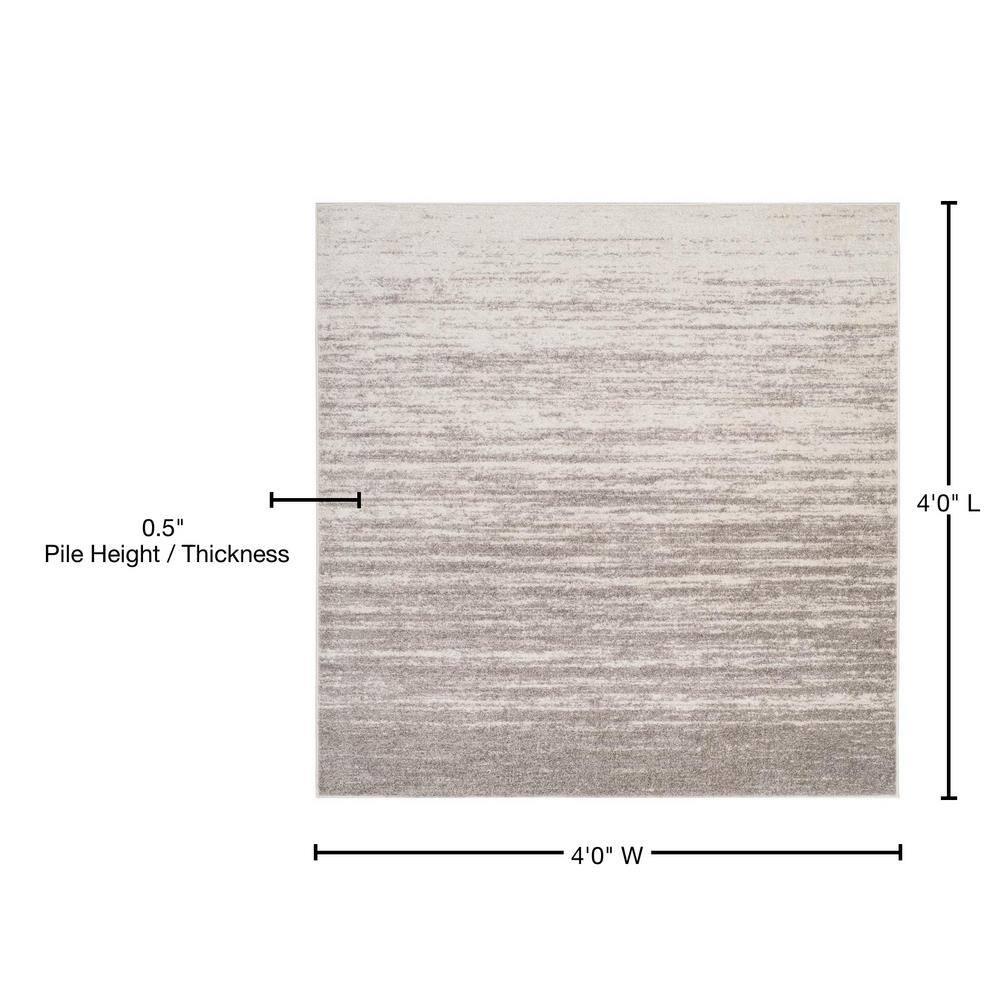 Adirondack ADR113 Machine Made Indoor Area Rug - Light Grey/Grey - 4'x4' - Safavieh