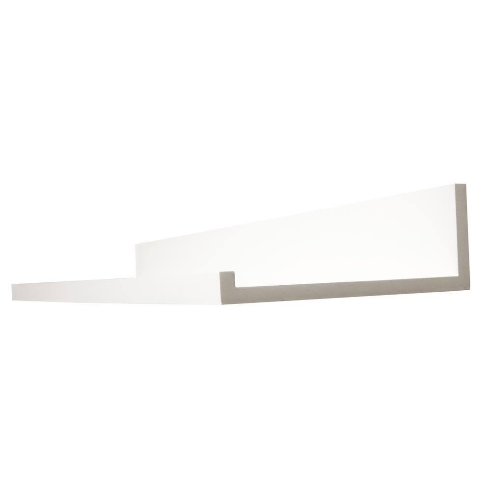 InPlace Shelving Kitchen 36W"x9D" Wood Deep Picture Ledge Floating Wall-Mounted Shelf, White