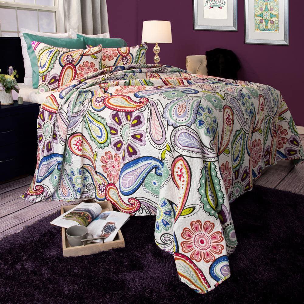 Lavish Home Quilt Set - Classic Quilt with Pillow Sham - Machine Washable Lightweight Bedding