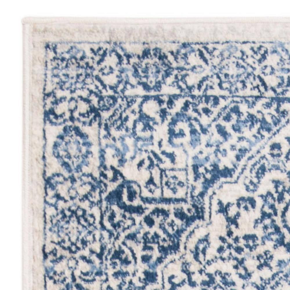 SAFAVIEH Brentwood Adams Oriental Runner Rug, Navy/Light Grey, 2' x 10'