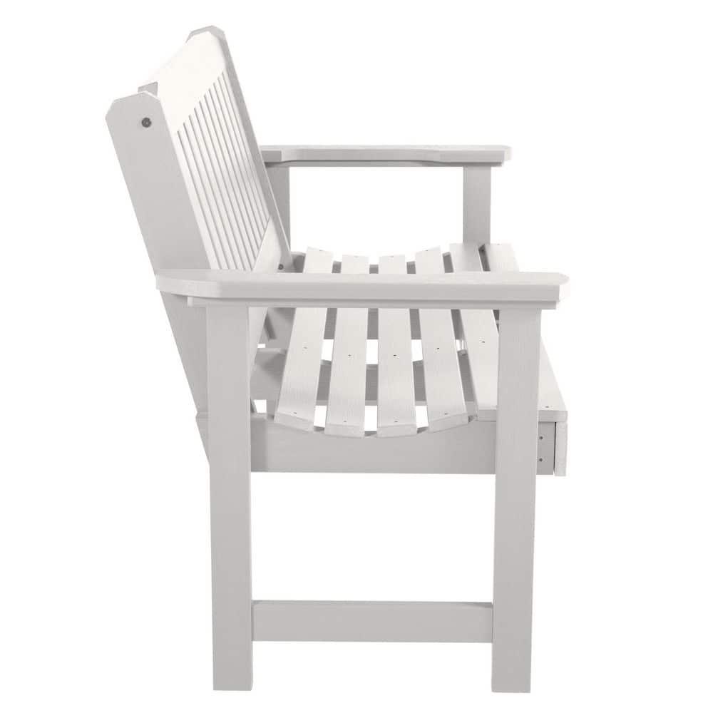 4' Lehigh Garden Bench White - highwood: Durable Poly Lumber, Fade-Resistant, 500lb Capacity