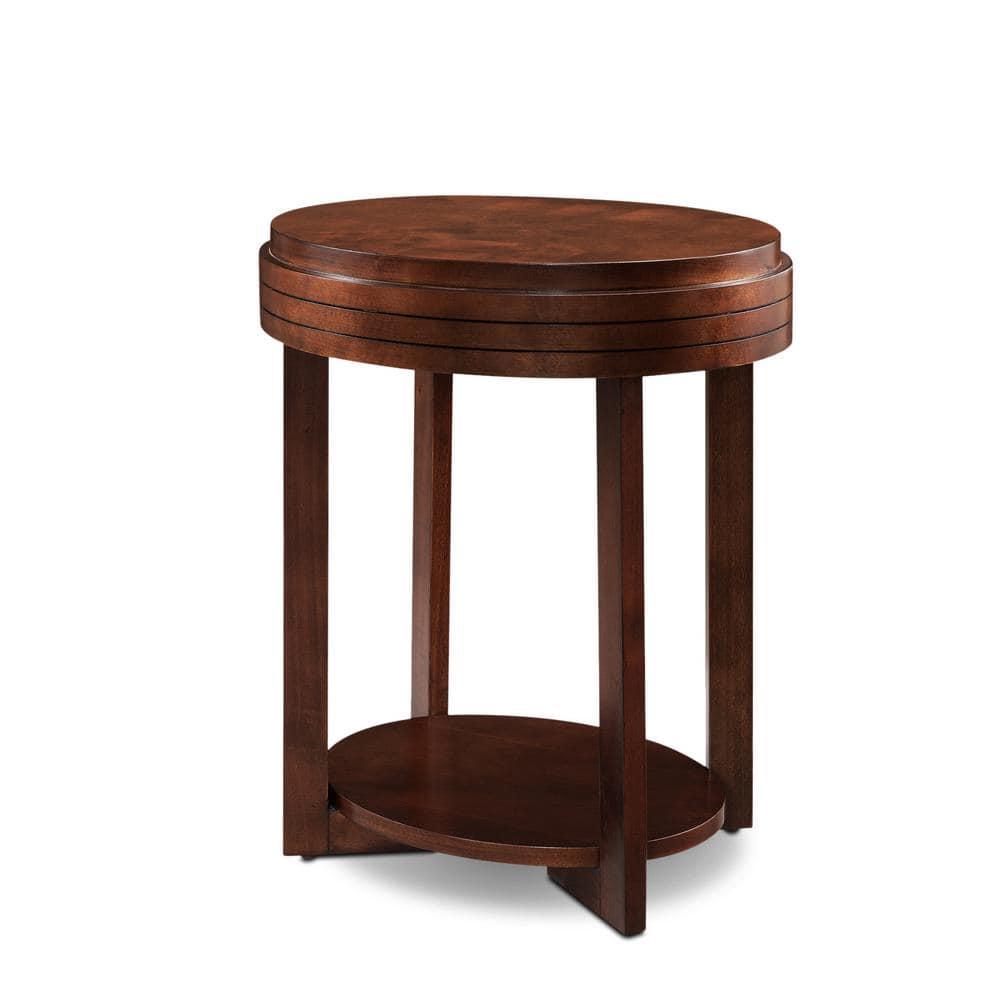Leick Favorite Finds Oval Wood End Table in Chocolate Cherry