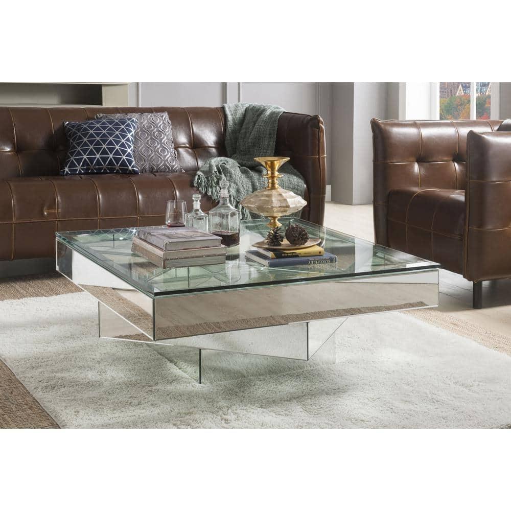 54-Inch Square Glass Table Top 1/4 Inch Thick Clear Tempered Glass with Flat Edge Polished