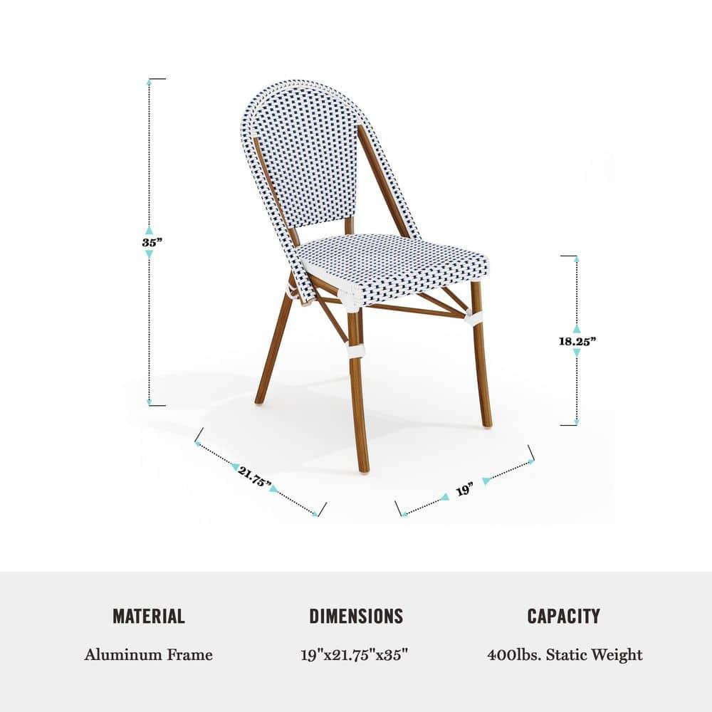 Martha Stewart Martha Stewart Lily Pond All-Weather Stackable Patio Bistro Dining Chairs (Set of 2)