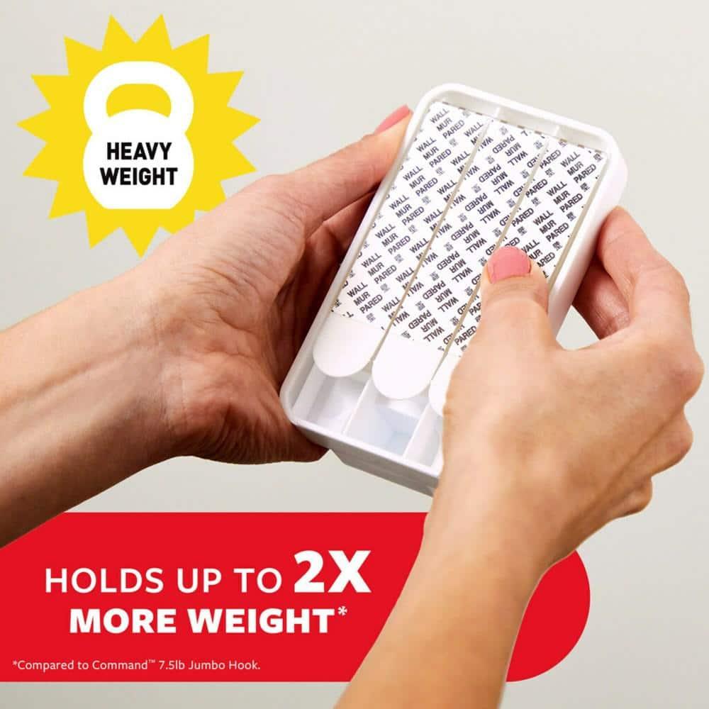 Command Extra Large Single Hook: Heavy Duty Adhesive, Holds 15 lbs, Plastic, White, 1 Pack