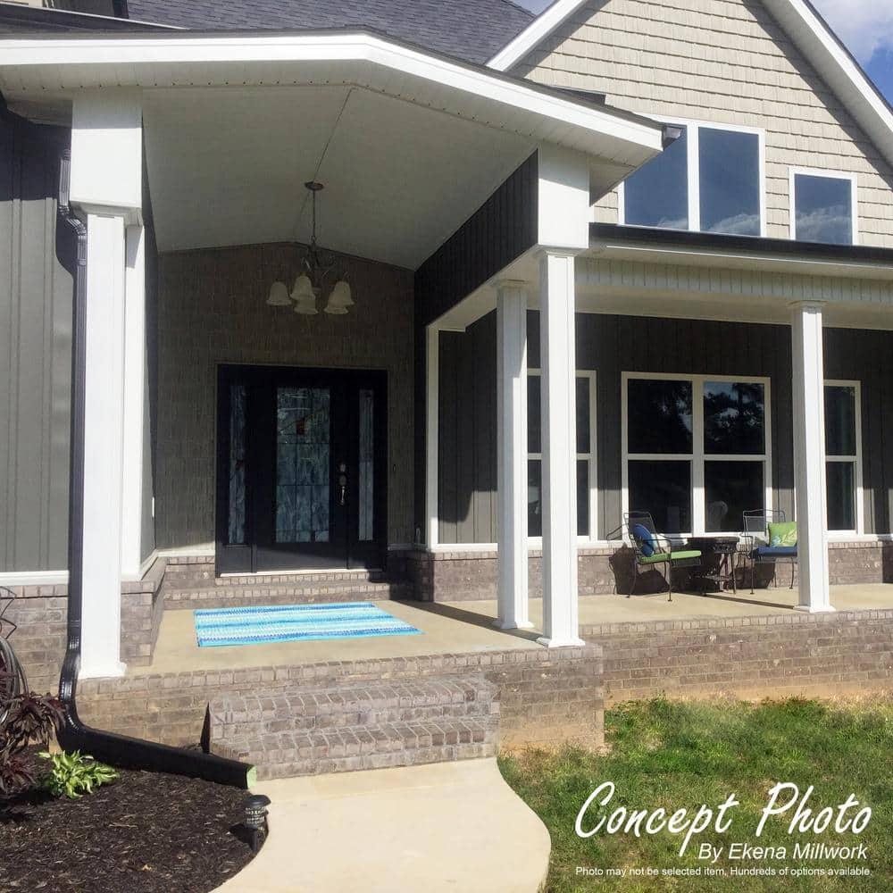 6" x 9' Endura-Aluminum Wellington Style Column, Square Shaft (For Post Wrap Installation), Non-Tapered, Gloss White Finish w/ Capital & Base