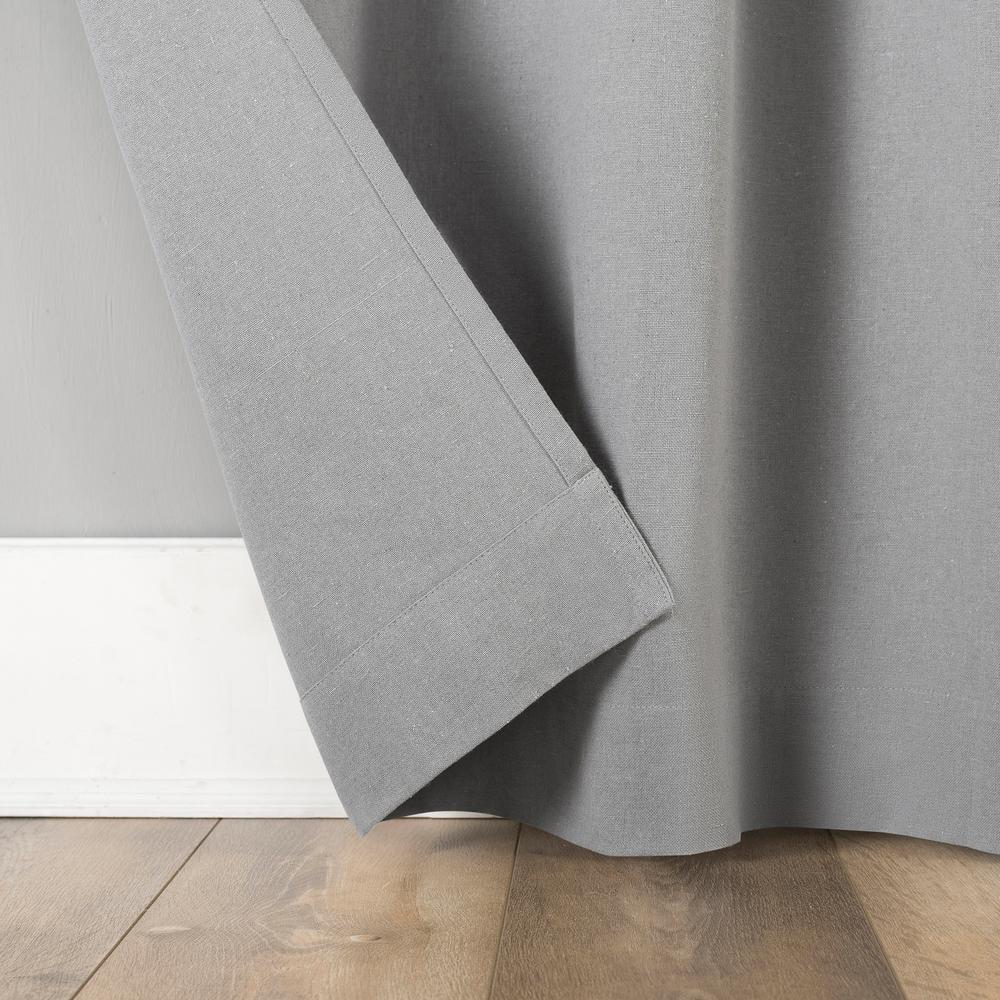 40"x84" Archaeo Light Filtering Cotton Blend Button Tab Top Curtain Panel Gray: Transitional Indoor Curtain Panel