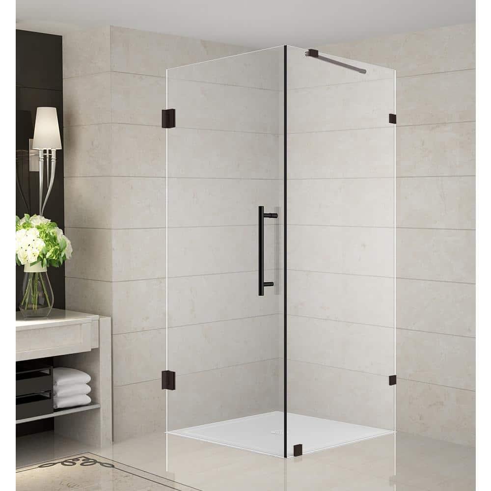 Aston Aquadica Frameless 30" x 72" Square Hinged Shower Enclosure SEN988-NBR-30-10