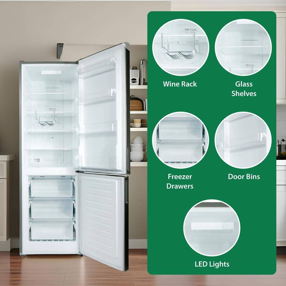 Equator Advanced Appliances Conserv 11cf Bottom Freezer Refrigerator 24in w/ WINE RACK Stainless 110V			 MDRF359WE