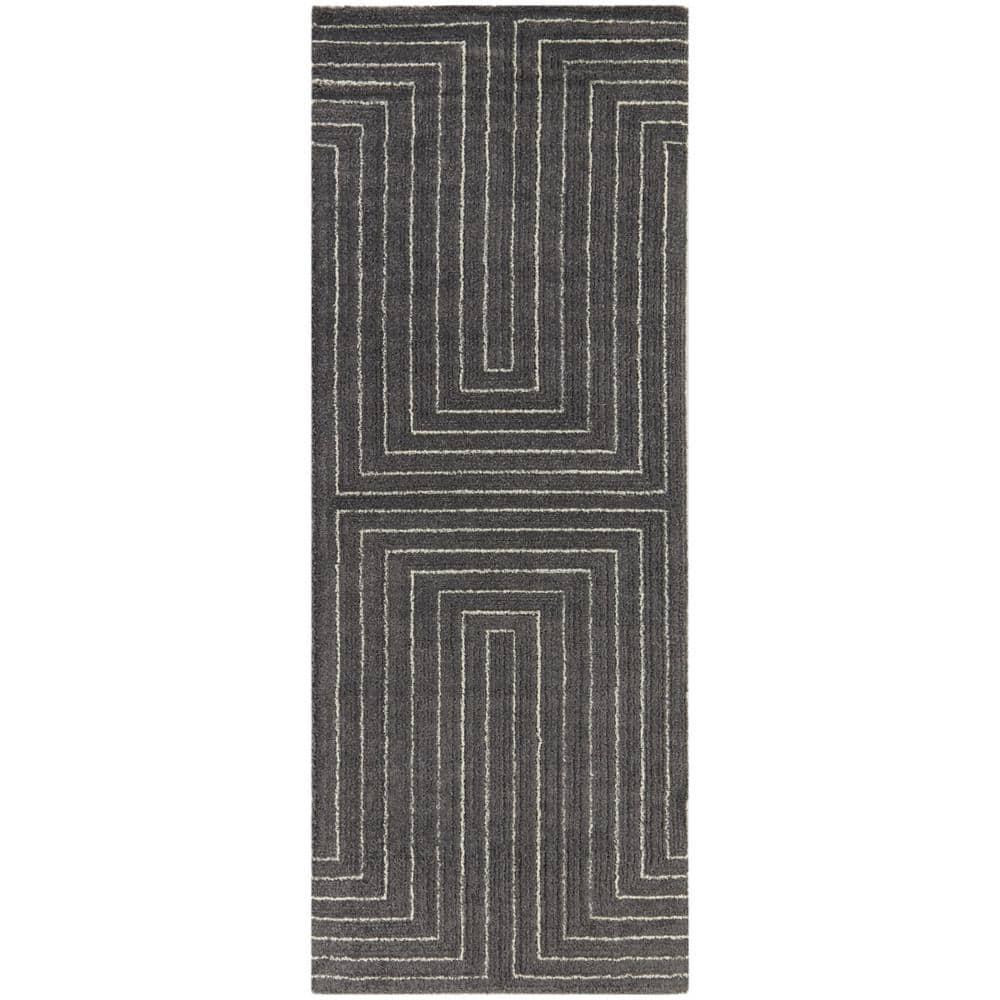 2'7"x7' Carmody Transitional Geometric Rug Gray - Balta Rugs: Indoor Runner, Medium Pile, Fade & Stain Resistant