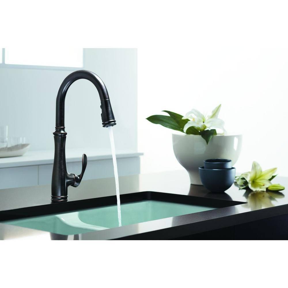 Bellera™ Pull Down Single Handle Kitchen Faucet with Handle and Supply Lines