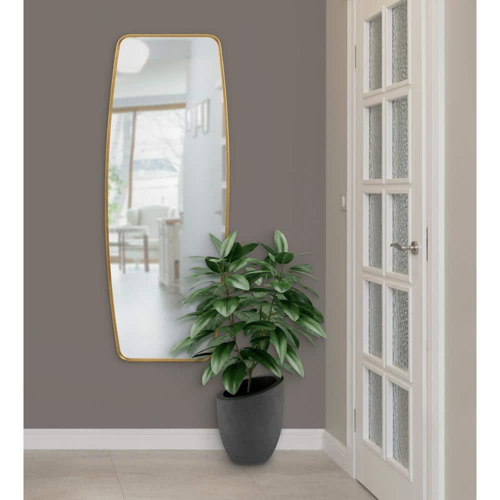 Kate & Laurel All Things Decor 18" x 48" Caskill Full Length Wall Mirror Gold : Modern Rectangle, MDF Frame, No Assembly Required
