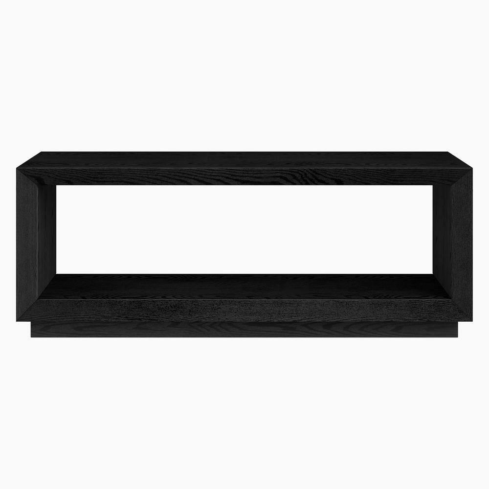 Evelyn&Zoe Tannen 48" Wide Rectangular Coffee Table, Black Grain