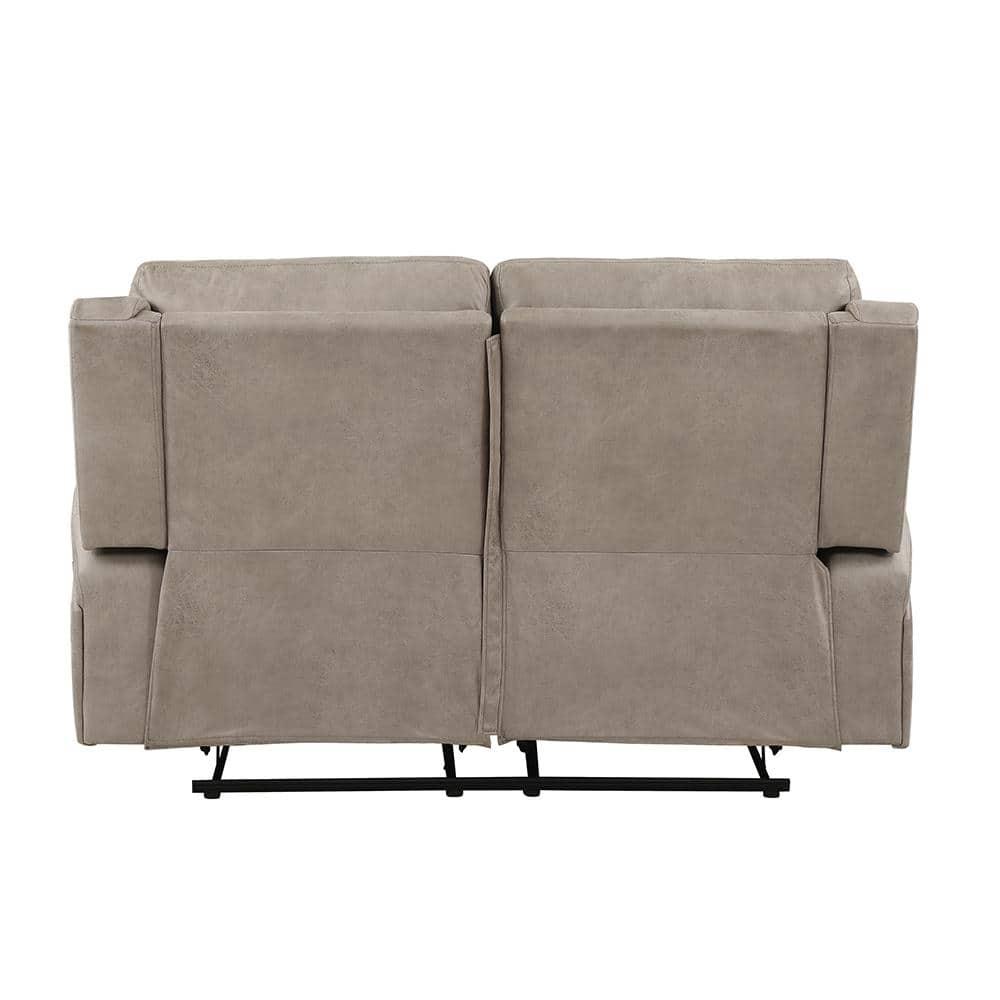 Lexicon Pagosa Polished Microfiber Double Reclining Loveseat in Brown
