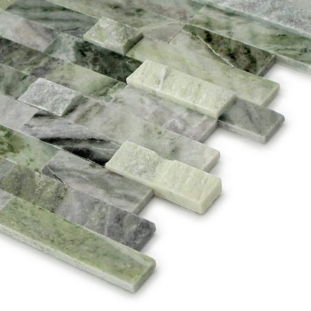 3D 11" x 12" Natural Stone Peel & Stick Mosaic Tile