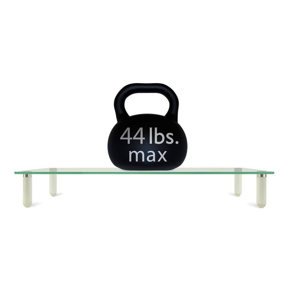 Mount-it Mount-It! Glass Computer Monitor Riser and Laptop Stand, 22 Inches Wide, 44 Lbs. Carrying Capacity