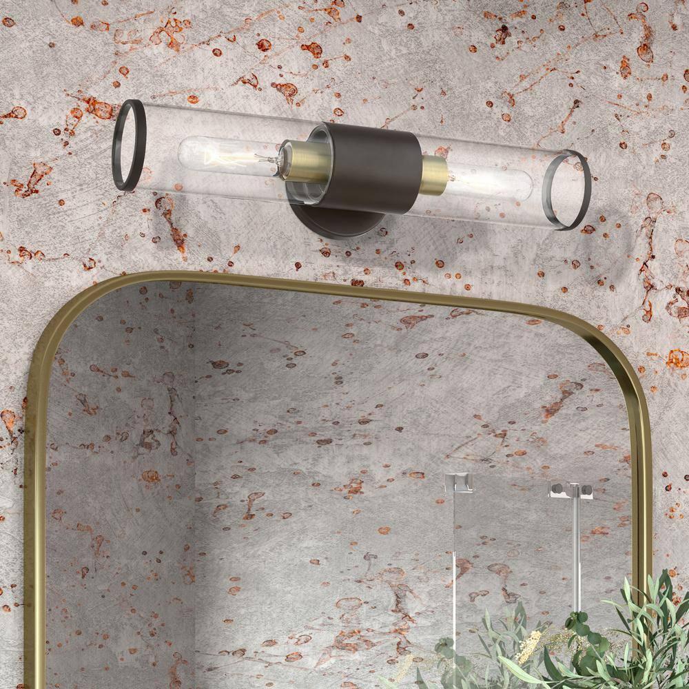 Livex Lighting Banca 2-Light Metal & Glass ADA Vanity Sconce in Bronze