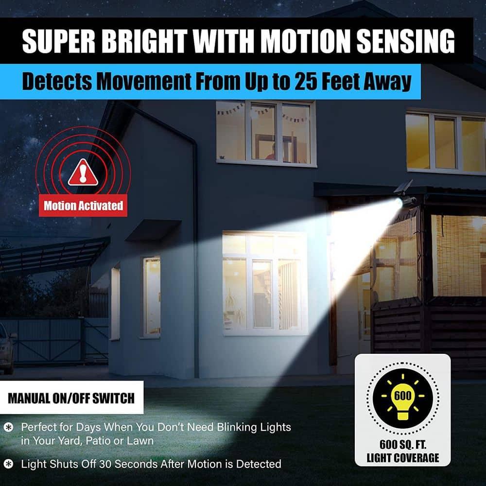 Bell + Howell LED Solar Powered Dusk to Dawn Outdoor Security Spotlight with Motion Sensor and Timer