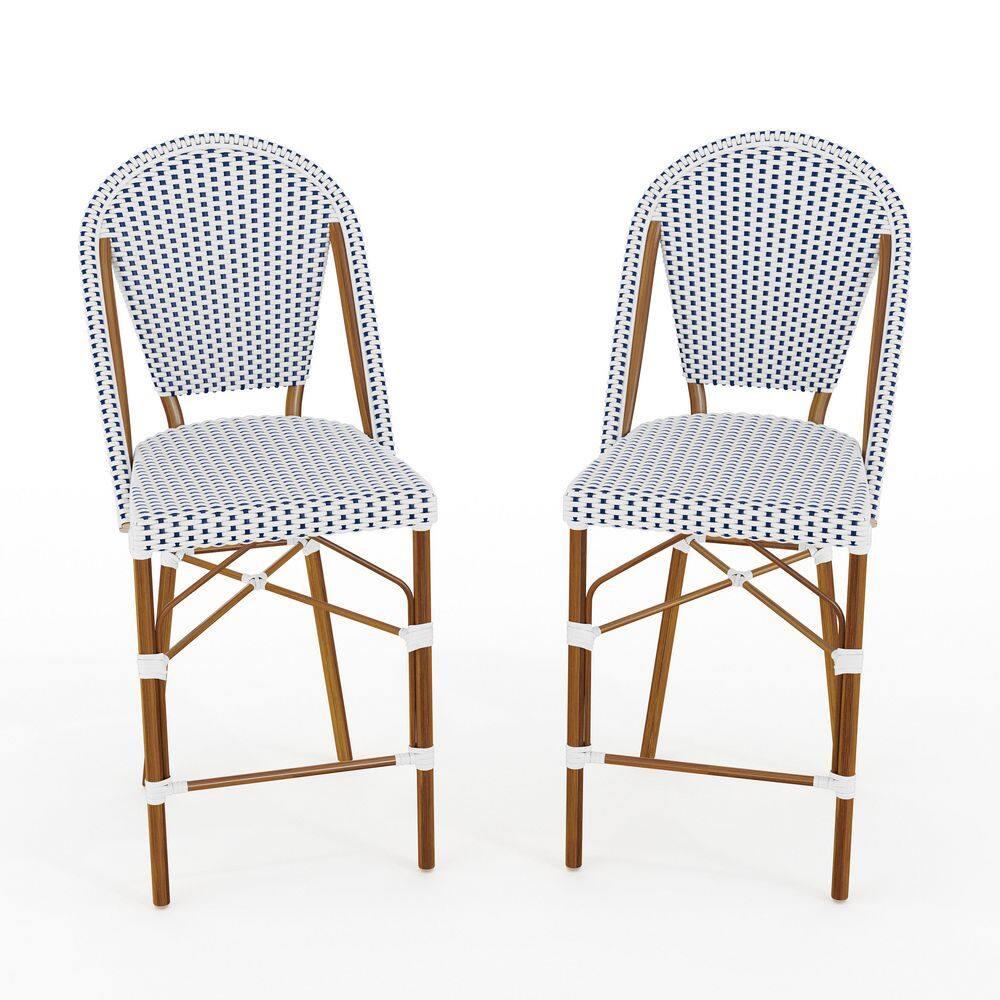 Martha Stewart Martha Stewart Lily Pond All-Weather Stackable Patio Bistro Counter Stools (Set of 2)