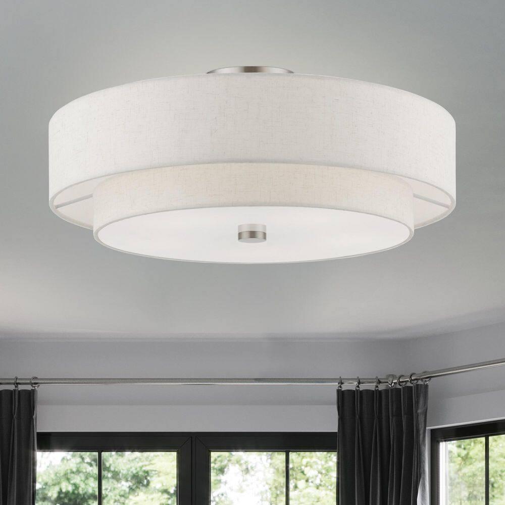 Livex Lighting Meridian 5 - Light Semi-Flush Mount in  Brushed Nickel