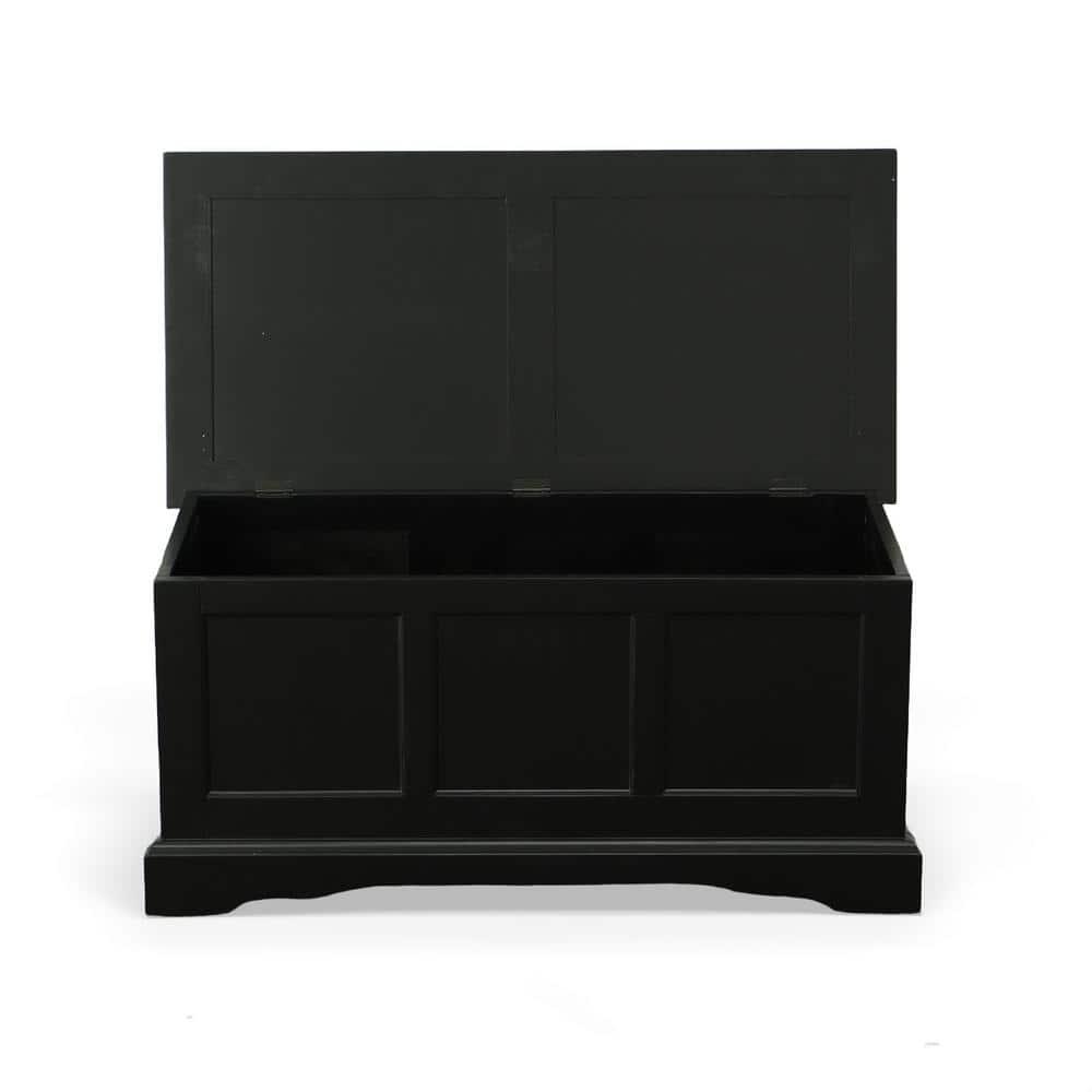 Carolina Living Hayden Blanket Chest Antique Black: Coffee Table, Linen Storage, Wood Frame