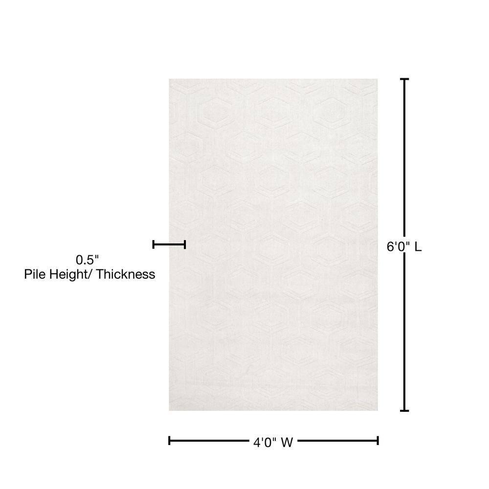 nuLOOM Ambrose Hand Woven Wool Area Rug, 4' x 6', Ivory
