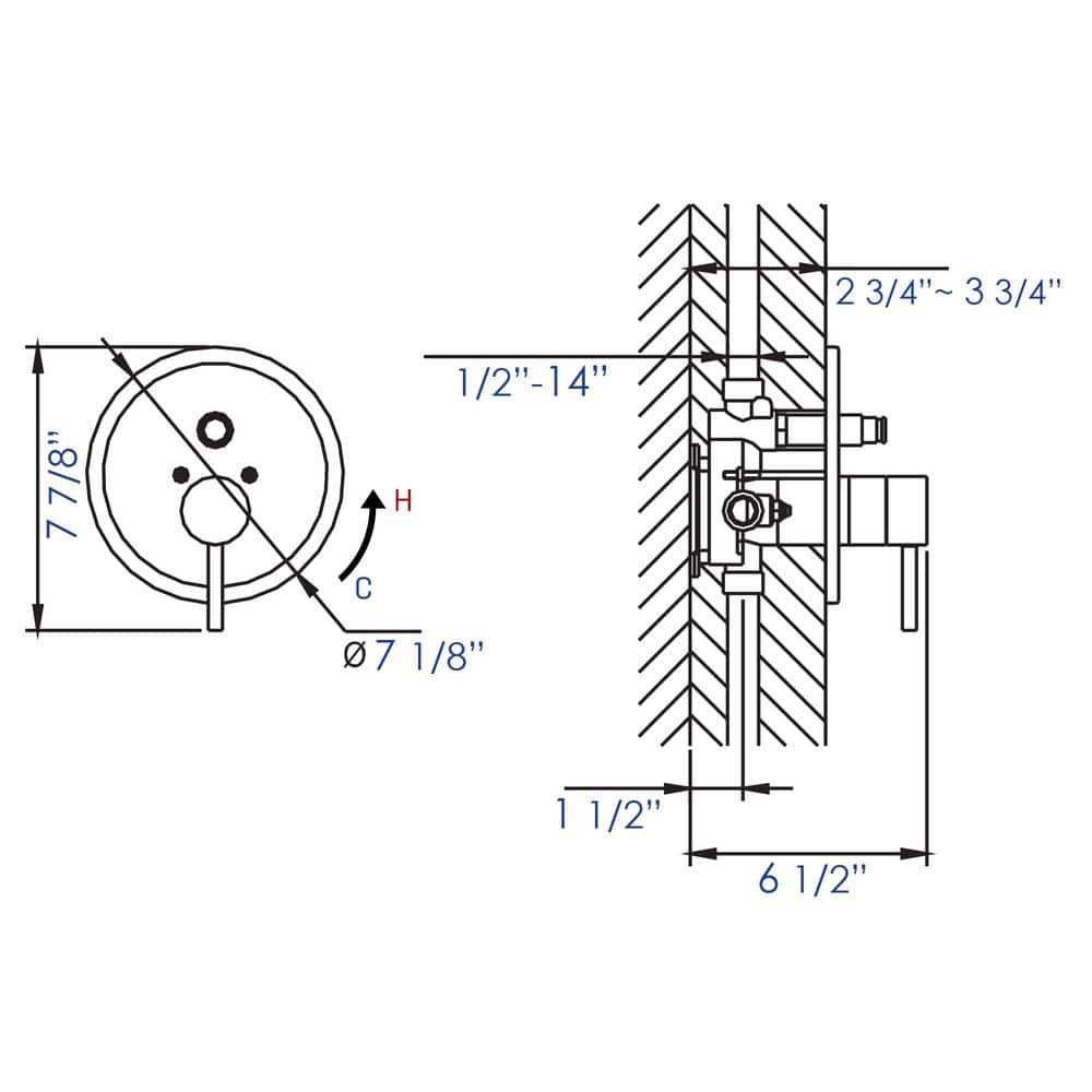 Round Pressure Balanced Faucet Trim Only