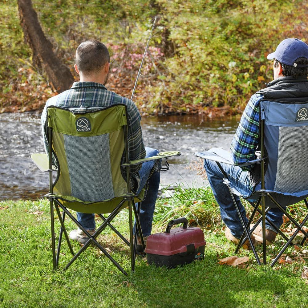 Camp & Go Mesh Back Foldable Camping Chair, Green