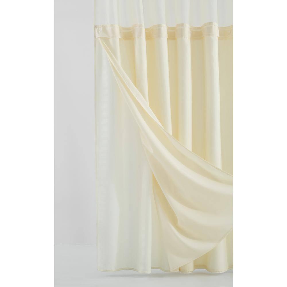 Dainty Home Complete Shower Curtain With Detachable Liner - Ivory