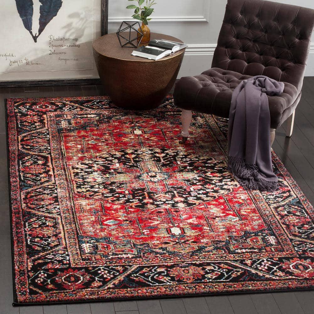 Vintage Hamadan VTH215 Power Loomed Area Rug - Red/Multi - 9'x9' - Safavieh.