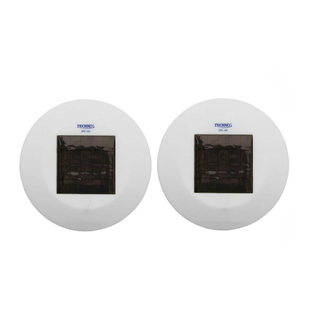 Solar Powered Integrated LED Outdoor Floating Pool Light (Set of 2)