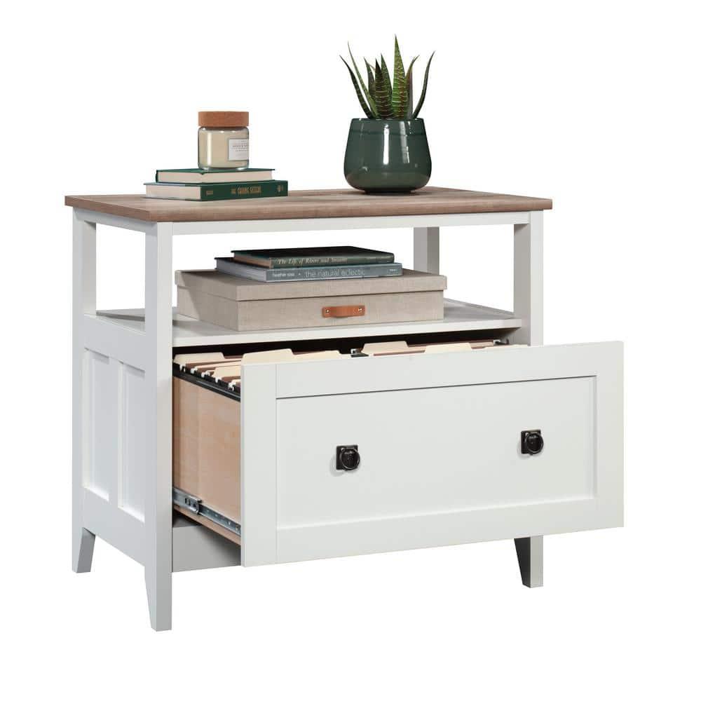 August Hill Open Shelf Lateral File Soft White - Sauder