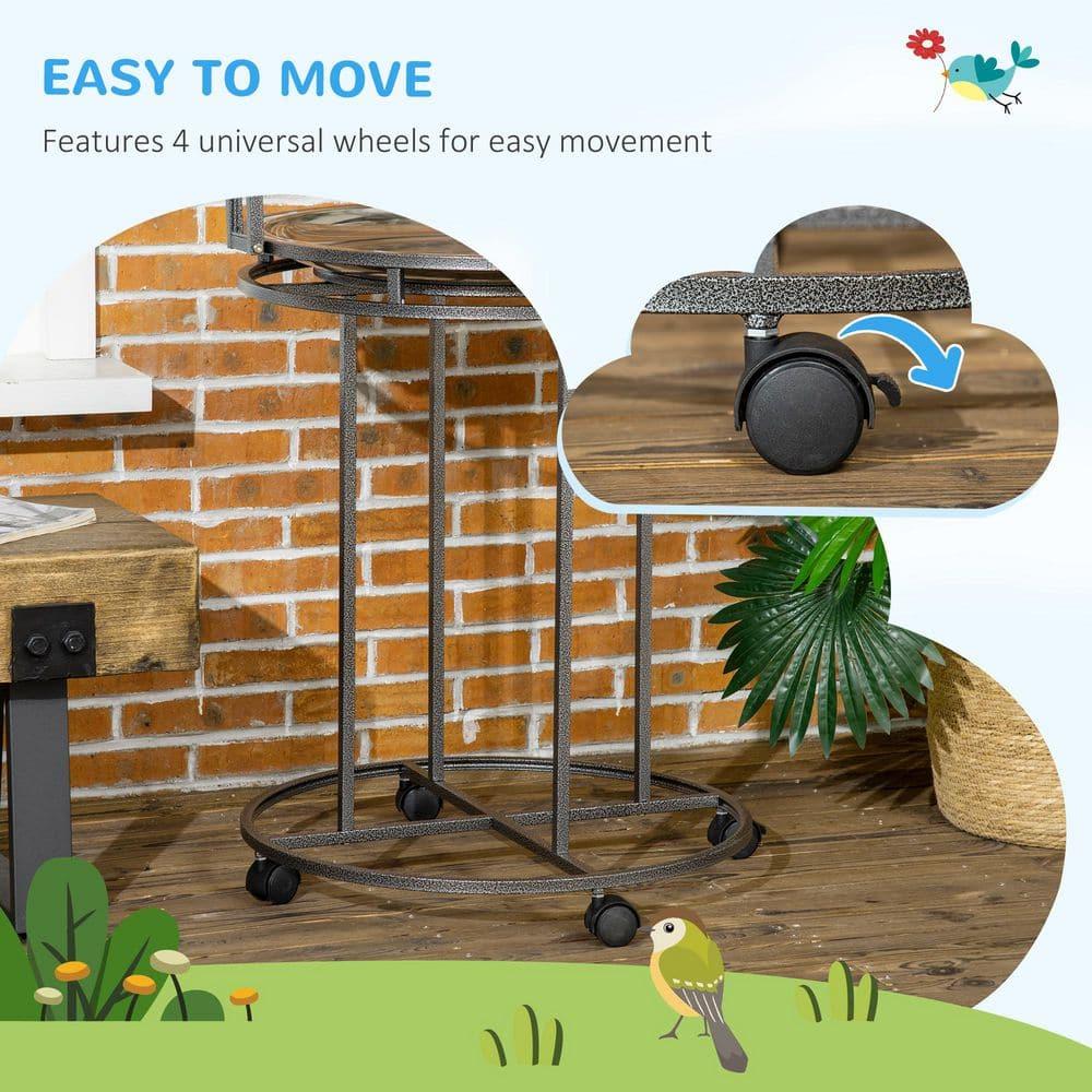 PawHut Parrot Stand Large Bird Perch Stand with Toy Hook & 3 Ladders