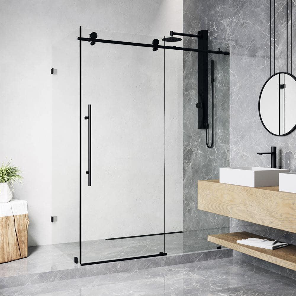 Elan E-class 46" W x 34" D x 76" H Sliding Frameless Shower Enclosure with 3/8" Clear Glass