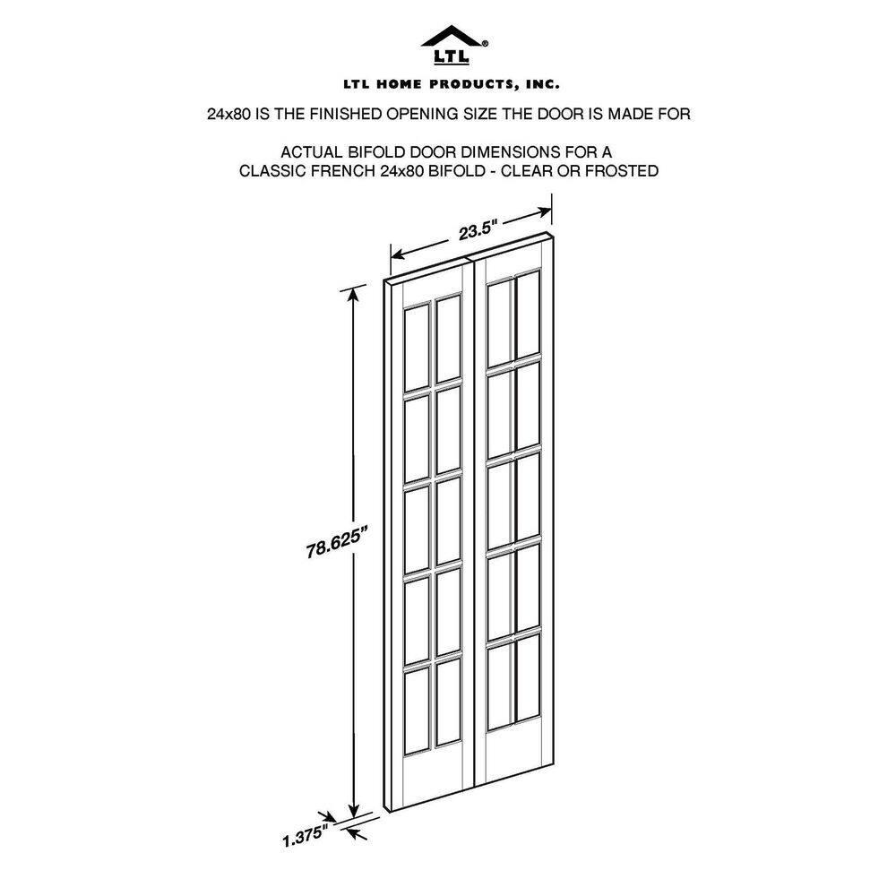LTL Home Products Frosted Glass Classic French Bi-fold Door