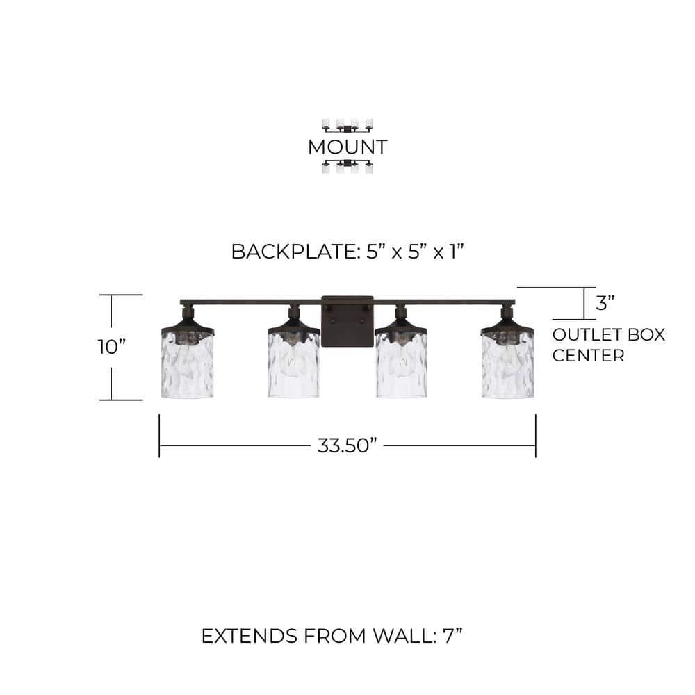Capital Lighting 128841-451 Colton 4 Light 34" Wide Bathroom Vanity Light - Bronze