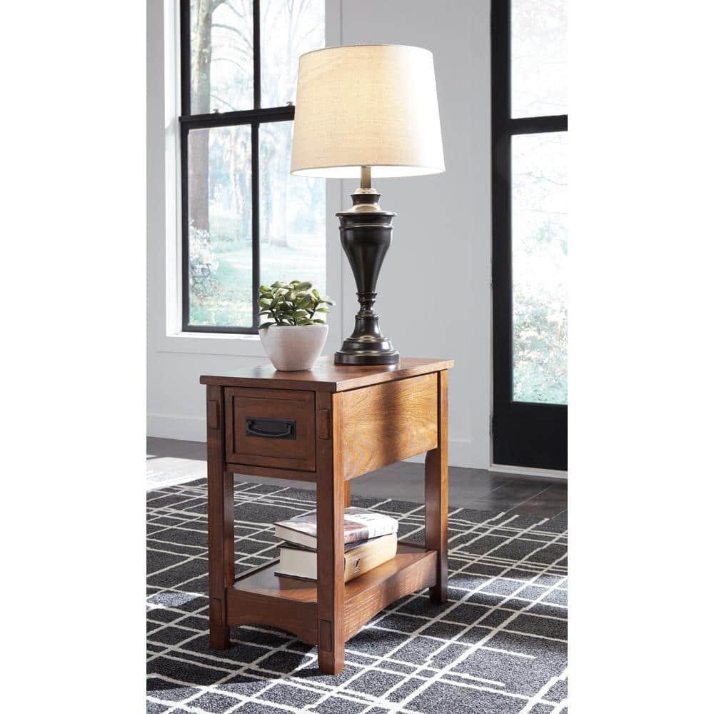 Signature Design by Ashley Contemporary Breegin Chairside End Table Brown