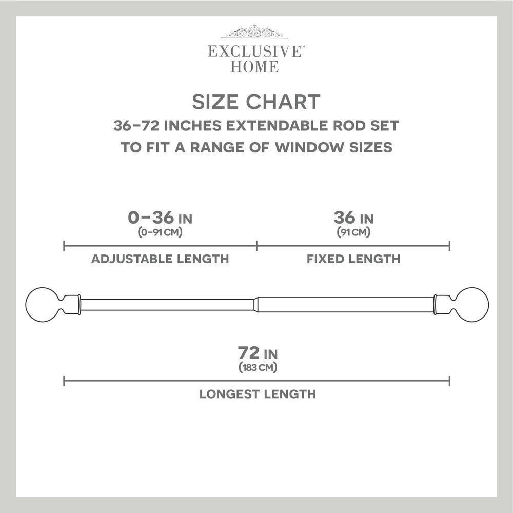 Amalgamated Textiles Exclusive Home Loran 1" Window Curtain Rod and Finial Set, Adjustable