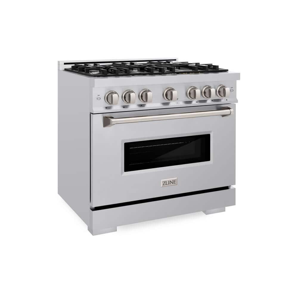 ZLINE ZLINE 36 in. 5.2 cu. ft. Classic Dual Fuel Range W/ 6 Burner Gas Cooktop & Electric Convection Oven in Stainless Steel (CDR36) CDR36