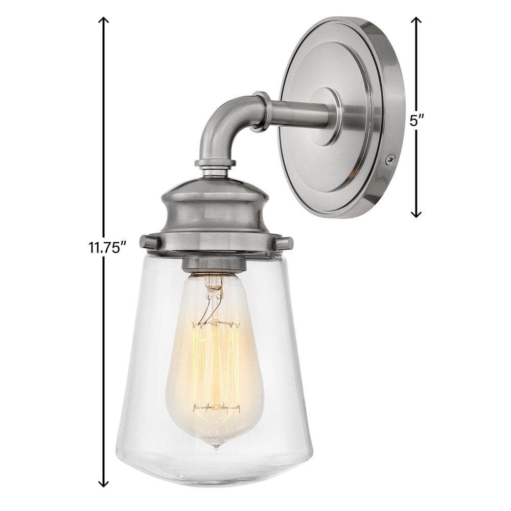 Fritz Outdoor Brushed Nickel Dimmable Wall Sconce with Clear Glass