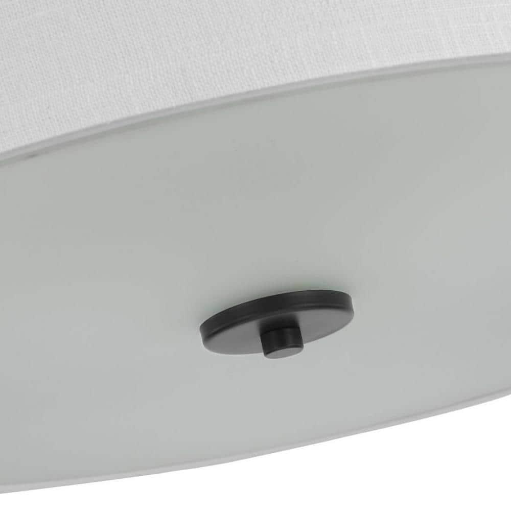 Progress Lighting, Inspire Collection, 3-Light Semi-Flush Mount, Graphite, Summer Linen Shade