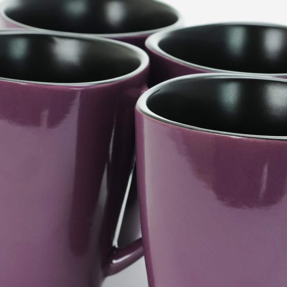 Elama's Lavender Fields 6 Piece Luxe and Large Dinner Mugs