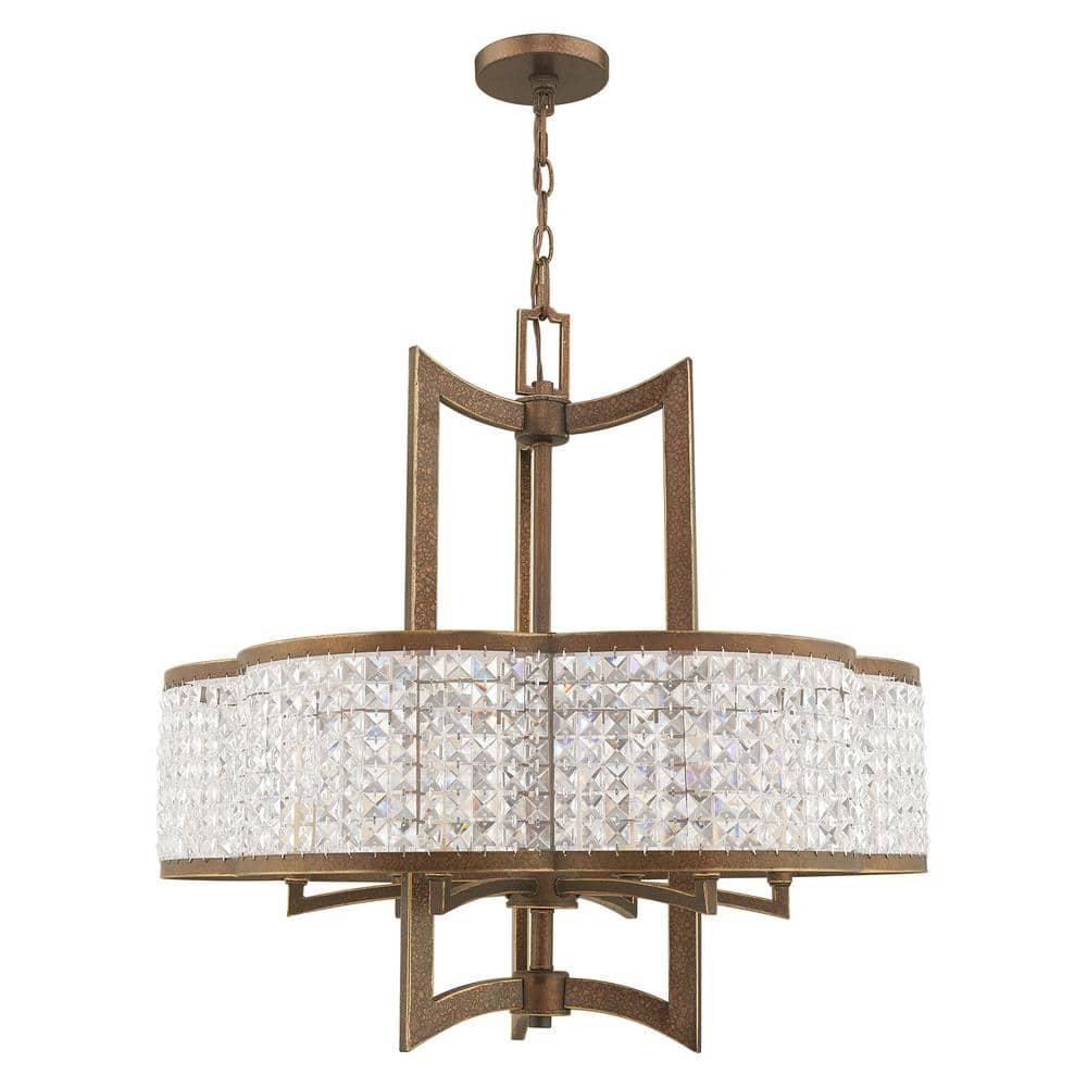 Livex Lighting 50576-64 Gramercy 6-Light Chandelier, Hand Painted Palacial Bronze