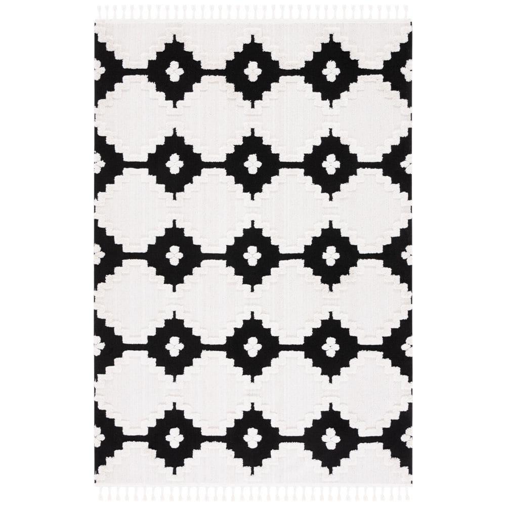 Marrakesh MRK532 Power Loomed Area Rug - Ivory/Anthracite - 5'3"x7'6" - Safavieh.